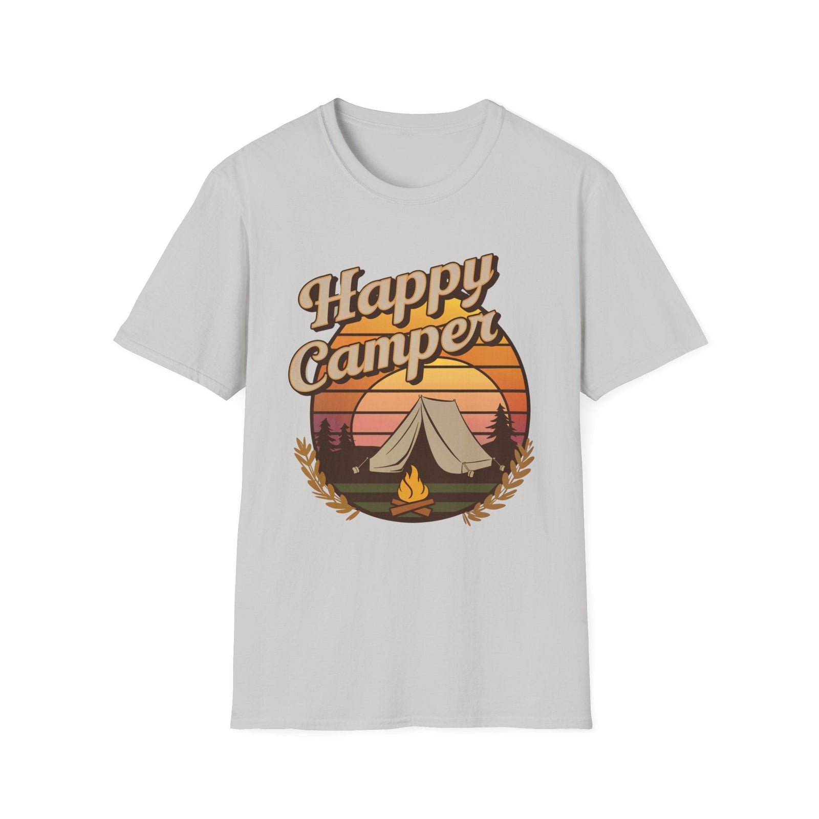 Cheerful Camping Sunset Scene Graphic T-Shirt - RVTees